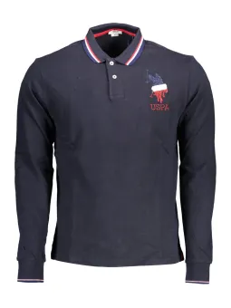 U.S. POLO Herren Langarm-Poloshirt Blau | online kaufen