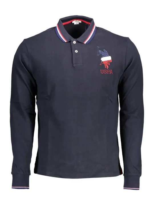 U.S. POLO Herren Langarm-Poloshirt Blau | online kaufen