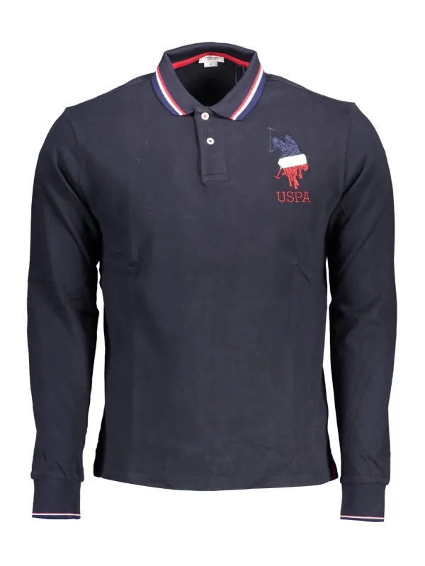 U.S. POLO Herren Langarm-Poloshirt Blau | online kaufen