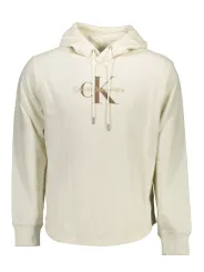 Calvin Klein Herren Langarm-Kapuzen-Sweatshirt Weiß