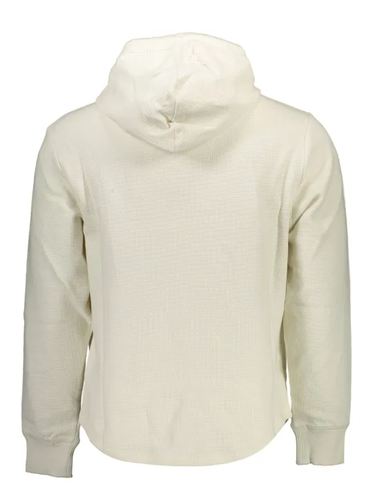 Calvin Klein Herren Langarm-Kapuzen-Sweatshirt Weiß