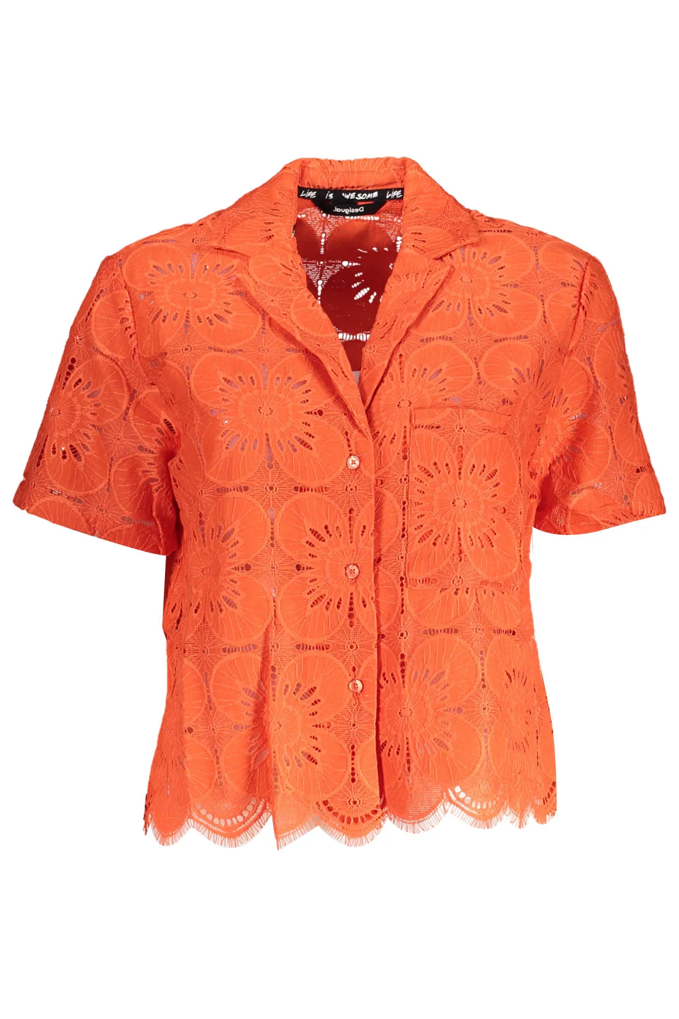 Damen Kurzarmshirt Orange 23SWCW09_ARANCIO_3074