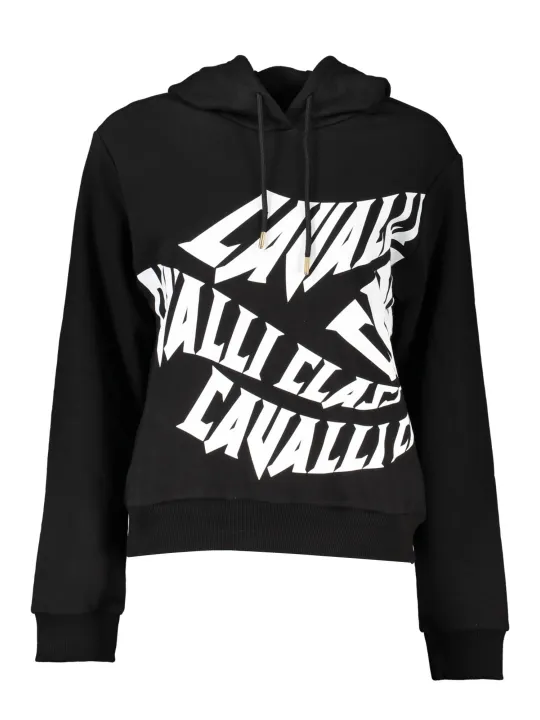 Cavalli Class Damen Langarm-Sweatshirt Schwarz