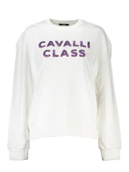 Cavalli Class Damen Sweatshirt Weiß mieten bei Flex-Fashion