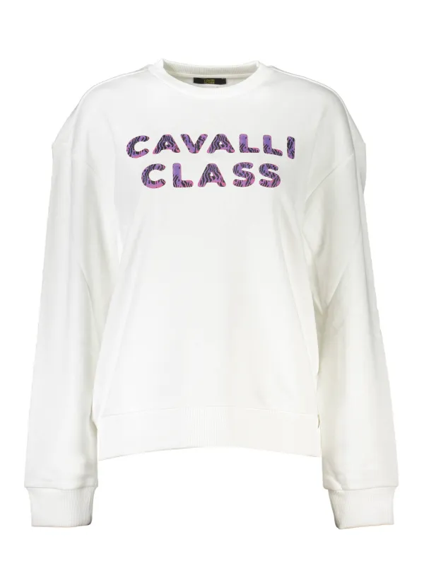 Cavalli Class Damen Langarm-Sweatshirt Weiß | online kaufen
