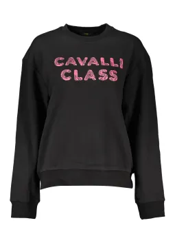 Cavalli Class Damen Langarm-Sweatshirt Schwarz