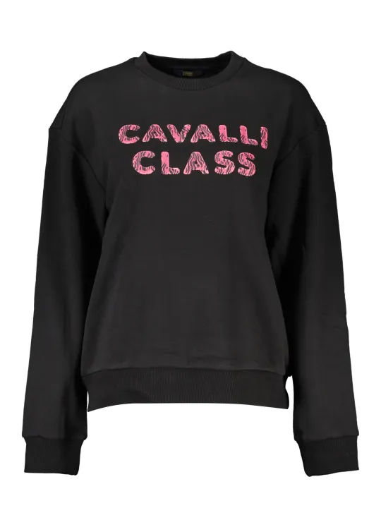 Cavalli Class Damen Langarm-Sweatshirt Schwarz