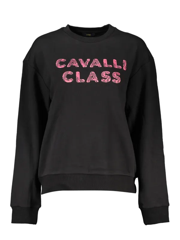 Cavalli Class Damen Langarm-Sweatshirt Schwarz