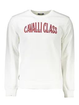 Cavalli Class Herren Langarm-Sweatshirt Weiß | online kaufen