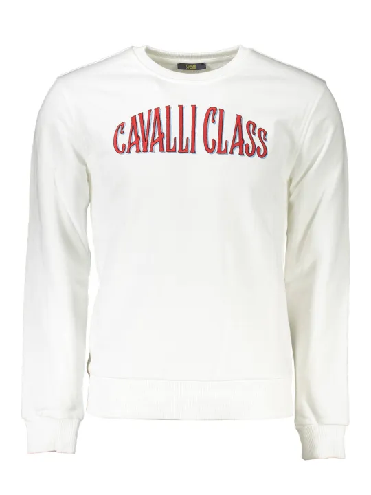 Cavalli Class Herren Langarm-Sweatshirt Weiß | online kaufen