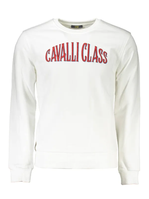 Cavalli Class Herren Langarm-Sweatshirt Weiß | online kaufen
