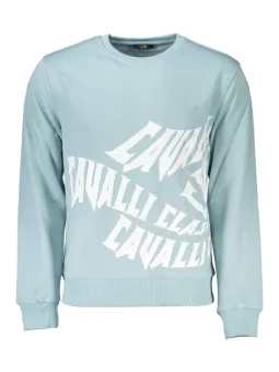 Cavalli Class Herren Langarm-Sweatshirt Hellblau
