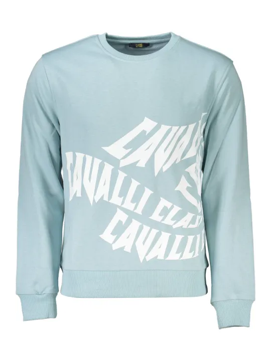 Cavalli Class Herren Langarm-Sweatshirt Hellblau