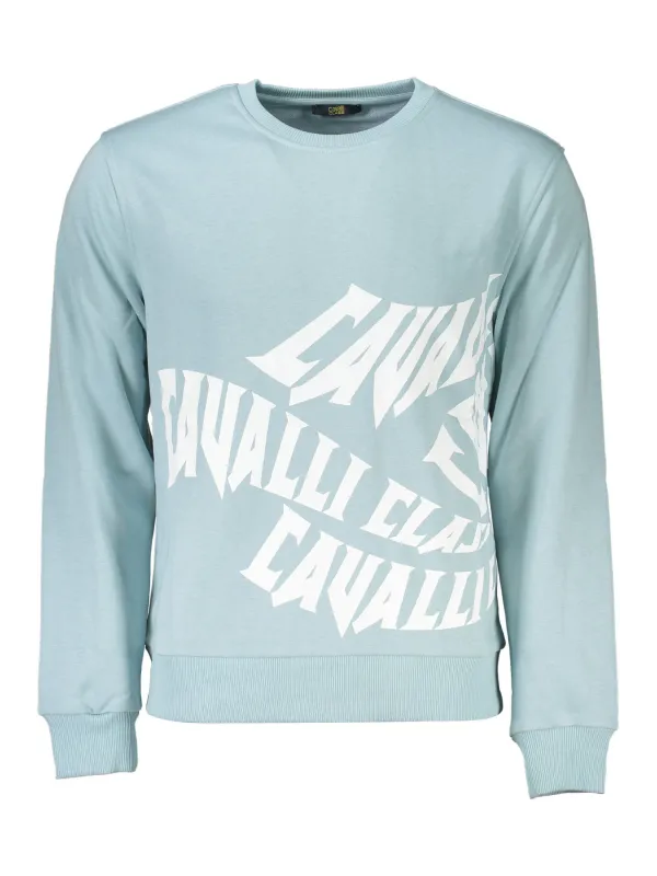 Cavalli Class Herren Langarm-Sweatshirt Hellblau