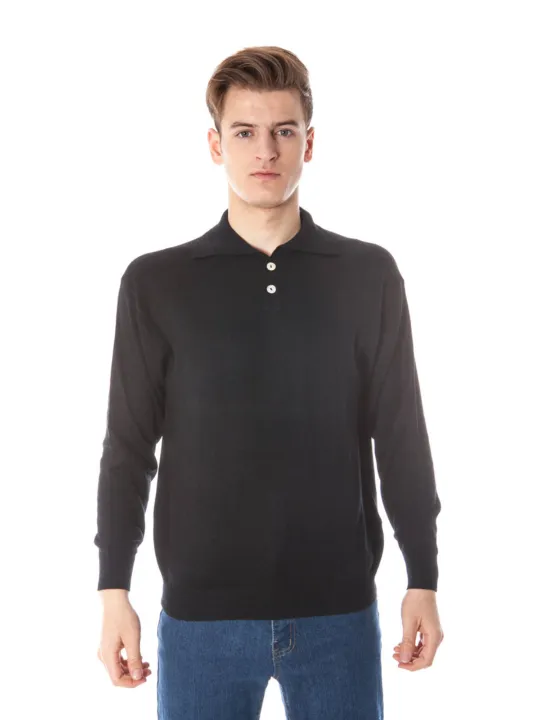 YUKO Herren POLO-PULLOVER Schwarz | online kaufen
