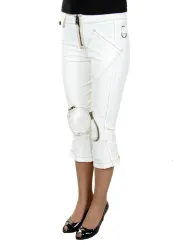 KING'S JEANS Damen 6-TASCHEN-FISCHERHOSE Weiß