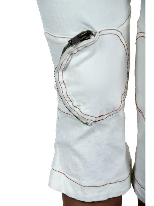 KING'S JEANS Damen 6-TASCHEN-FISCHERHOSE Weiß