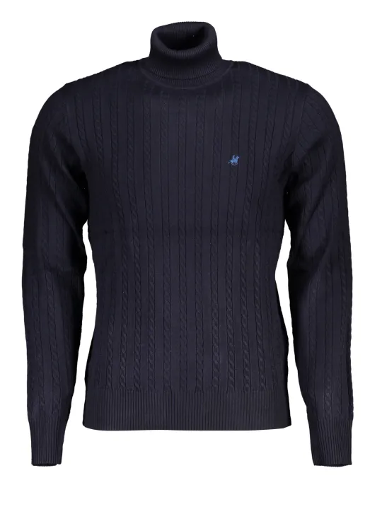 U.S. GRAND POLO Herren ROLLKNOPF-PULLOVER Blau