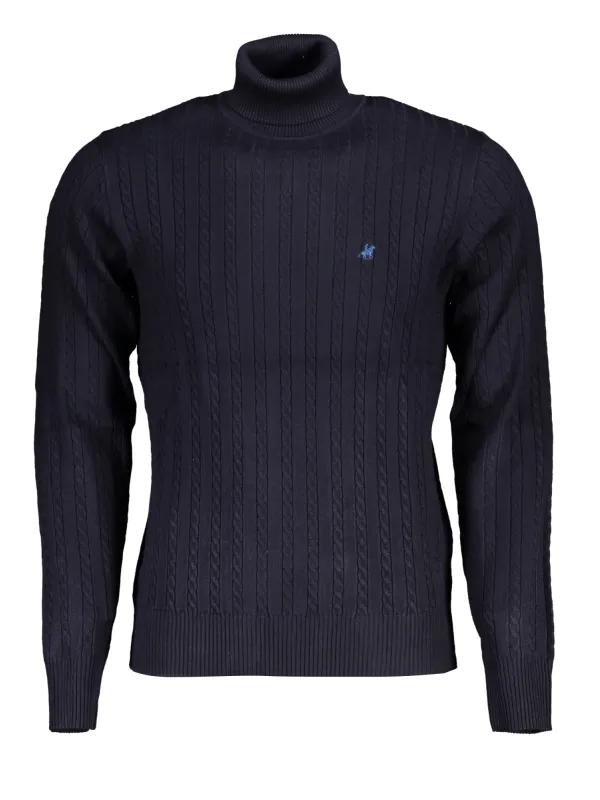 U.S. GRAND POLO Herren ROLLKNOPF-PULLOVER Blau