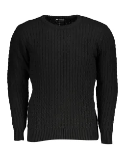 U.S. GRAND POLO Herren RUNDHALS-PULLOVER Schwarz