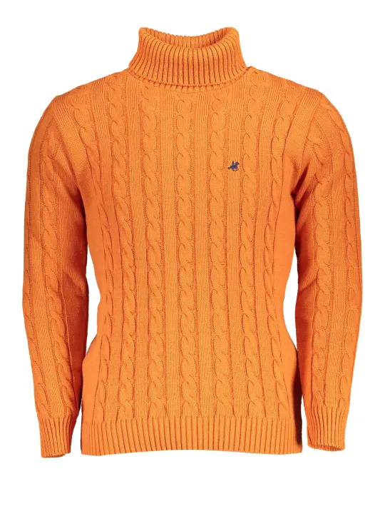 U.S. GRAND POLO Herren ROLLKNOPFPULLOVER Orange