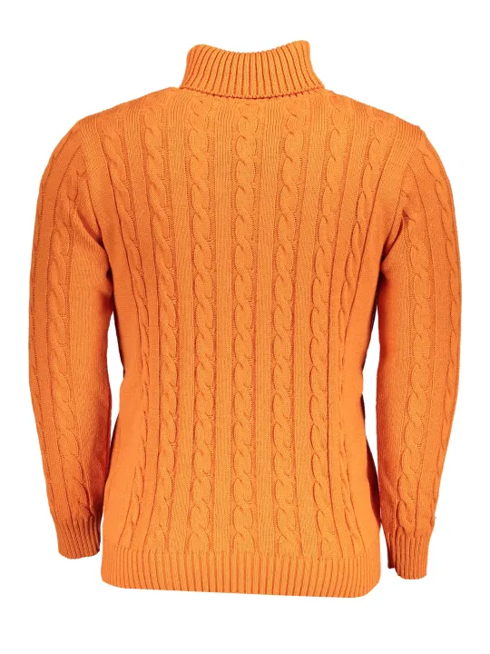 U.S. GRAND POLO Herren ROLLKNOPFPULLOVER Orange