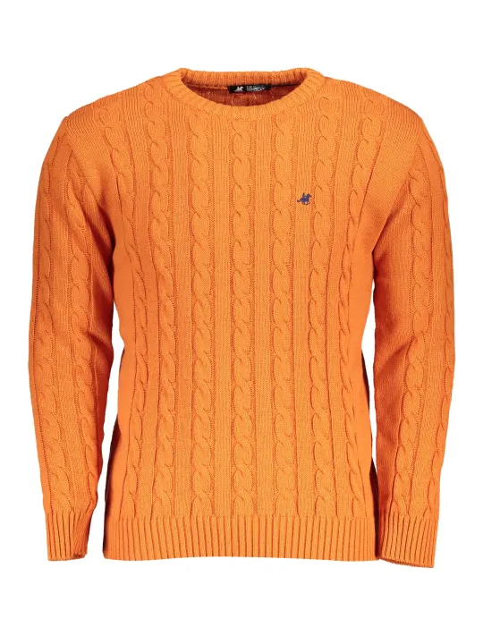U.S. GRAND POLO Herren RUNDHALS-PULLOVER Orange