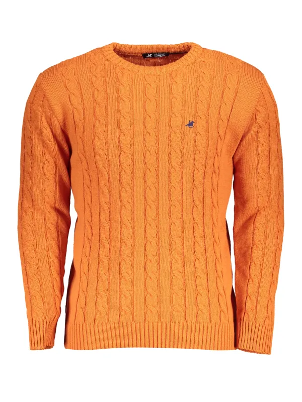 U.S. GRAND POLO Herren RUNDHALS-PULLOVER Orange