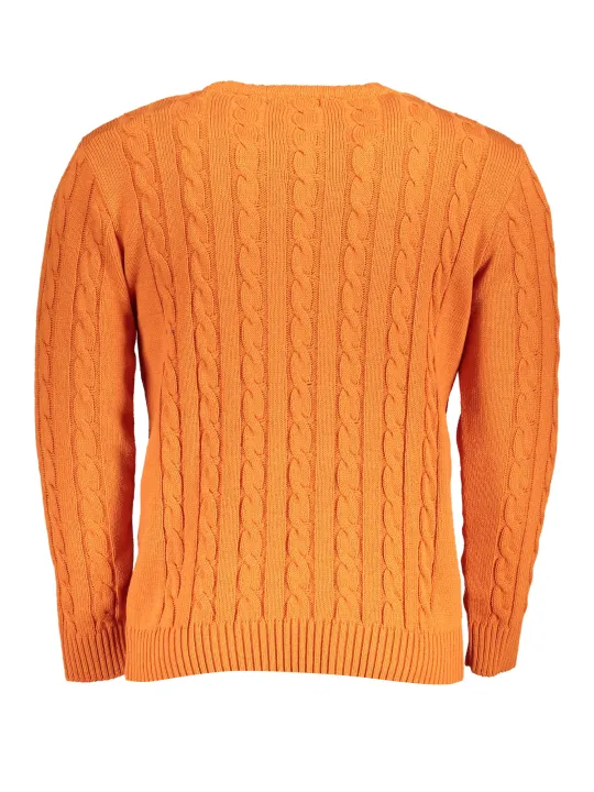 U.S. GRAND POLO Herren RUNDHALS-PULLOVER Orange