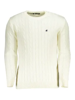 U.S. GRAND POLO Herren RUNDHALS-PULLOVER Weiß