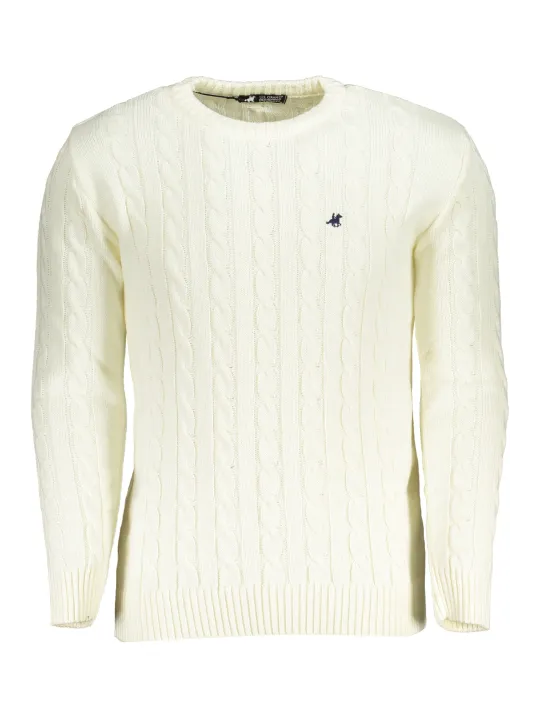 U.S. GRAND POLO Herren RUNDHALS-PULLOVER Weiß