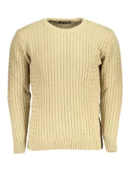 U.S. GRAND POLO Herren RUNDHALS-PULLOVER Beige