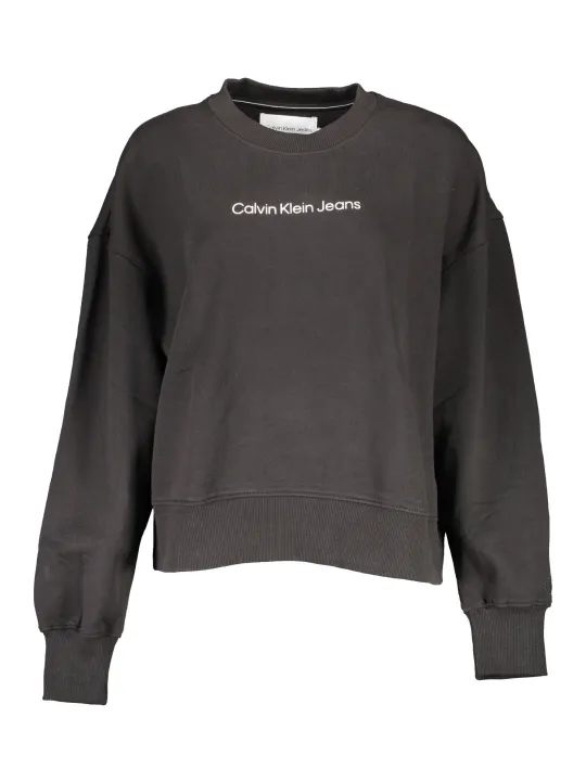 Calvin Klein Damen LANGARM-SWEATSHIRT Schwarz