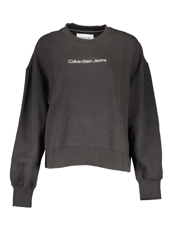 Calvin Klein Damen LANGARM-SWEATSHIRT Schwarz