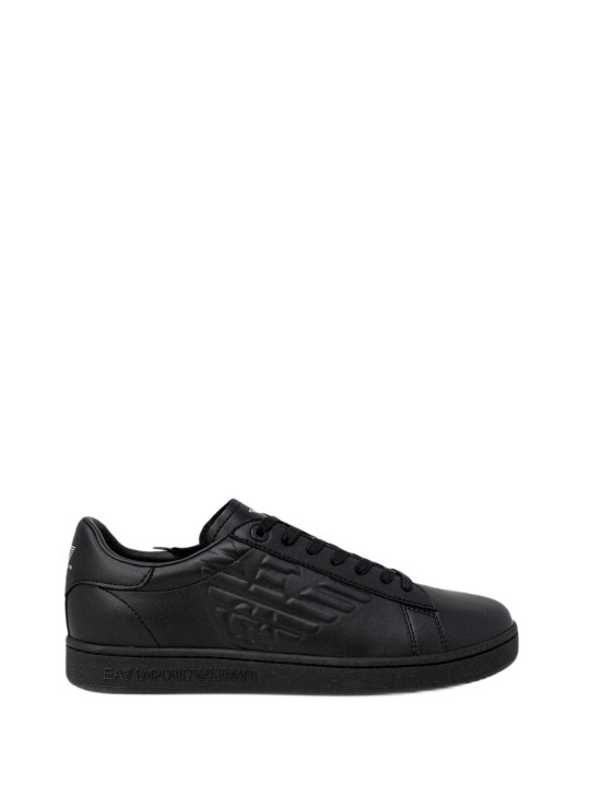 Schwarze EA7 Monaco Sneakers Leder