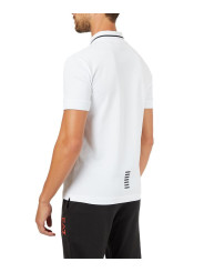 Weißes Ea7 Poloshirt mit schwarzen Akzenten