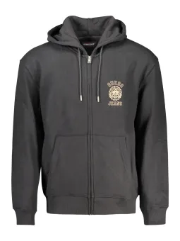 GUESS JEANS Herren LANGARM-KAPUZENPULLOVER Schwarz