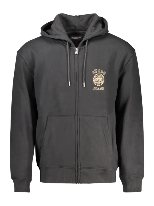 GUESS JEANS Herren LANGARM-KAPUZENPULLOVER Schwarz