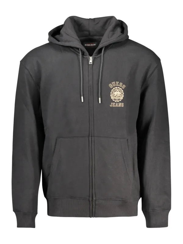 GUESS JEANS Herren LANGARM-KAPUZENPULLOVER Schwarz