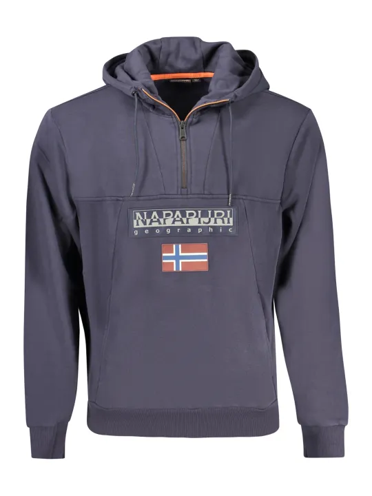 Napapijri Herren LANGARM-KAPUZENPULLOVER Blau
