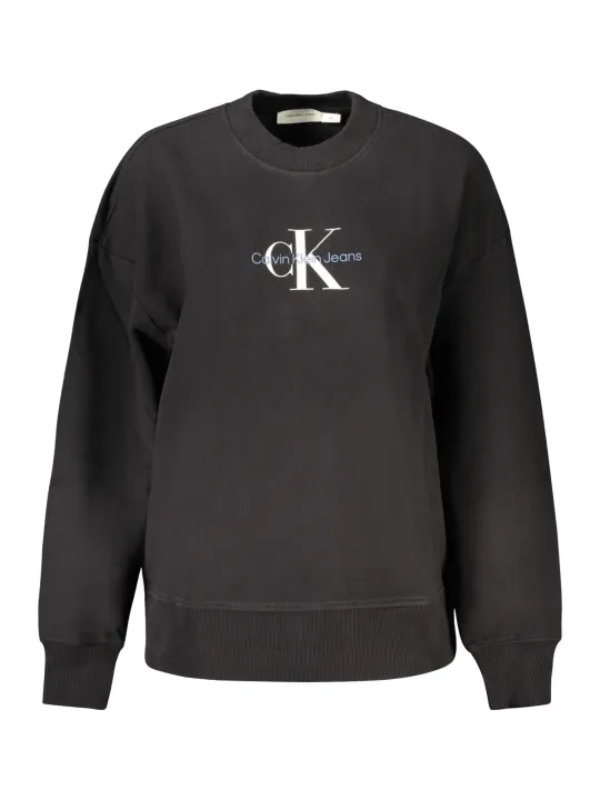 Calvin Klein Damen LANGARM-SWEATSHIRT Schwarz