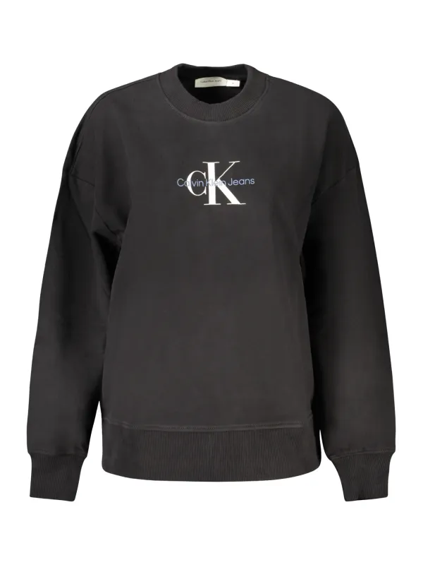 Calvin Klein Damen LANGARM-SWEATSHIRT Schwarz