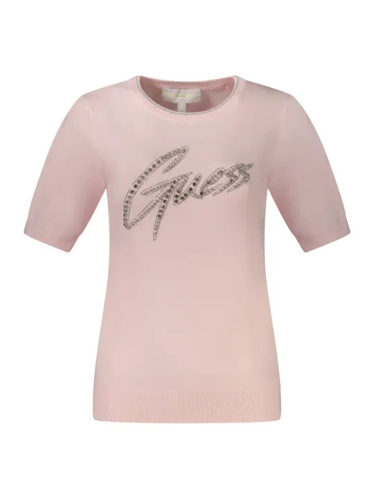 GUESS JEANS Damen KURZARMPULLOVER Rosa | online kaufen
