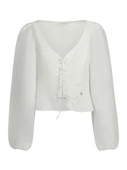 GUESS JEANS Damen Langarmshirt Weiß mieten - Flex-Fashion