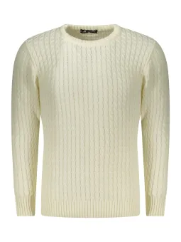 U.S. GRAND POLO Herren RUNDHALS-PULLOVER Weiß