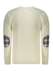 U.S. GRAND POLO Herren RUNDHALS-PULLOVER Weiß