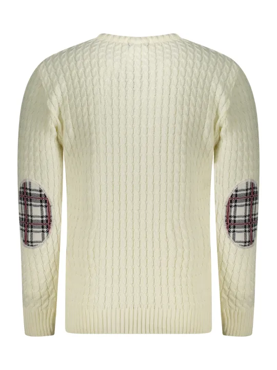 U.S. GRAND POLO Herren RUNDHALS-PULLOVER Weiß