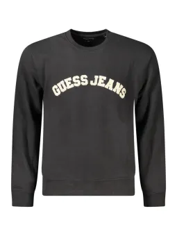 GUESS JEANS Herren LANGARM-SWEATSHIRT Schwarz