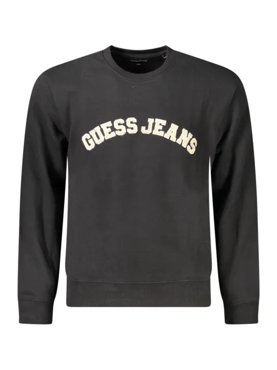 GUESS JEANS Herren LANGARM-SWEATSHIRT Schwarz