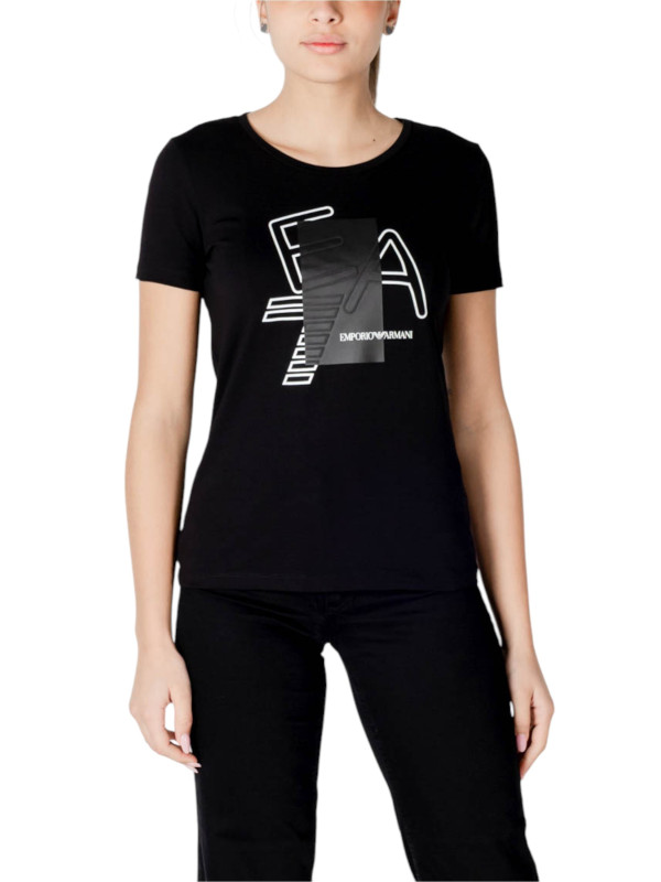 Schwarzes Ea7 Logo T-Shirt